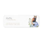 Watercolor Rode Panda Etiket (Voorkant)