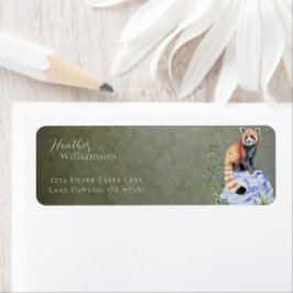 Watercolor Rode Panda Etiket