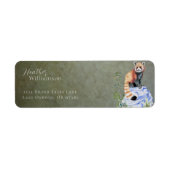 Watercolor Rode Panda Etiket (Voorkant)