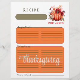 Watercolor Rode Pompoen Thanksgiving ordner pagina
