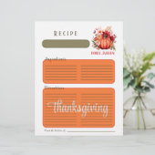 Watercolor Rode Pompoen Thanksgiving ringband pagi (Staand voorkant)