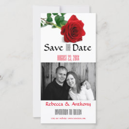 Watercolor Rode Roos - Bewaar de Datum Foto Ansich Save The Date