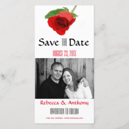 Watercolor Rode Roos - Bewaar de Datum Foto Ansich Save The Date