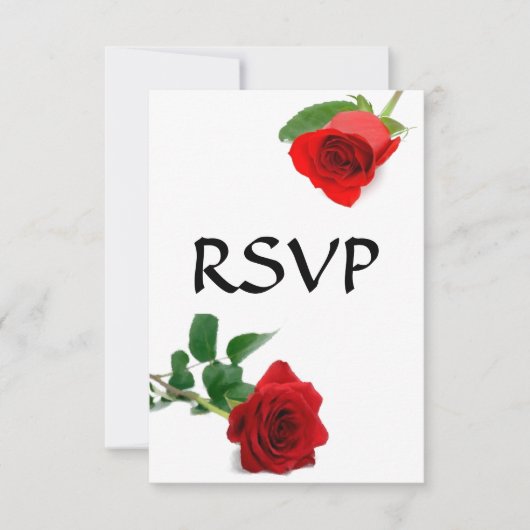 Watercolor Rode Roos - RSVP Kaart (Voorkant)