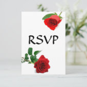Watercolor Rode Roos - RSVP Kaart (Staand voorkant)