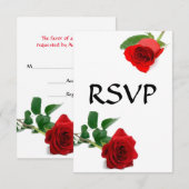 Watercolor Rode Roos - RSVP Kaart (Voorkant / Achterkant)