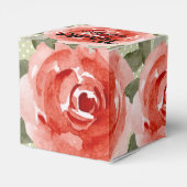 Watercolor Rode Rozen 2" Hart Uitgestanzt Bedankdoosjes (Achterkant)