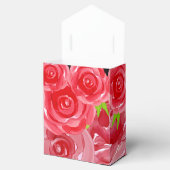 Watercolor Rode Rozen Bloemstijl Tentstijl Bedankdoosjes (Geopend)