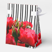 Watercolor Rode Rozen Derby Paard Strepen Tent Bedankdoosjes (Achterkant)