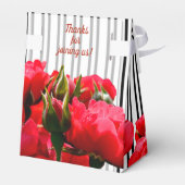 Watercolor Rode Rozen Derby Paard Strepen Tent Bedankdoosjes (Achterkant)