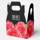 Watercolor Rode Rozen Florale Gable Stijl Bedankdoosjes (Geopend)