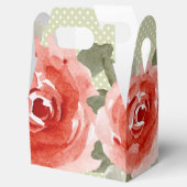 Watercolor Rode Rozen Florale Gevel Bedankdoosjes (Geopend)