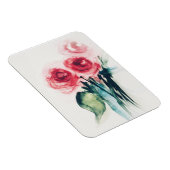 Watercolor Rode Rozen Magneet (Rechterzijde)
