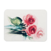 Watercolor Rode Rozen Magneet (Horizontaal)