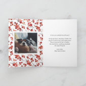 Watercolor Rode Winterbes Kerst Foto Feestdagen Kaart (Binnen)