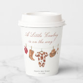 Watercolor Rodeo Western Cowboy Baby Shower Papieren Bekers (Achterkant)