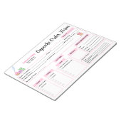 Watercolor Rolpin Rozen Cupcake Bestelformulier Notitieblok (Schuin)