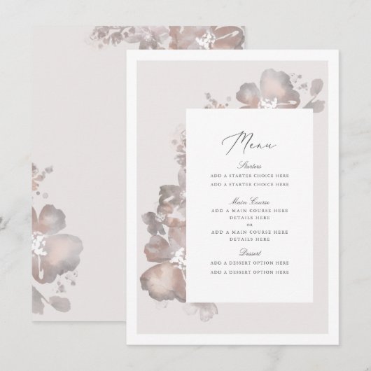 Watercolor Romance Menukaart (Voorkant / Achterkant)
