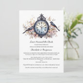 Watercolor rond de klok couples shower kaart (Staand voorkant)