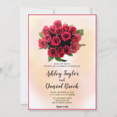 Watercolor rood bloemboeket romantische bruiloft kaart (Voorkant)
