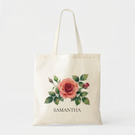 Watercolor Roos Bloem Boodschappentas Tote Bag