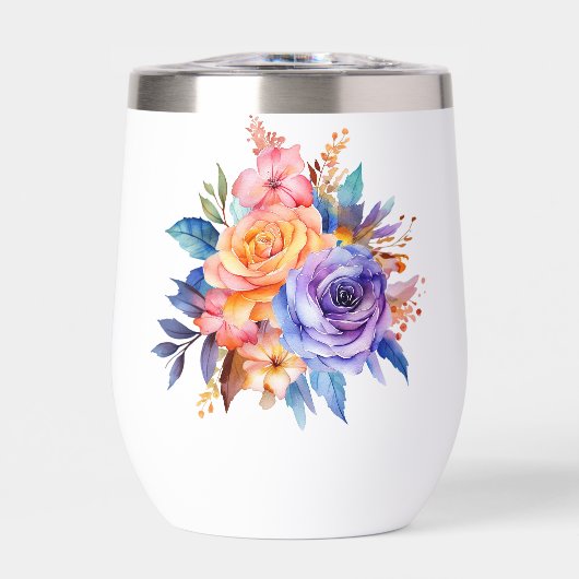 Watercolor Roos Bloemen Ontwerp-58392 (Voorkant)