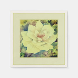 Watercolor Roos Bloemservetten — Sage & Ivory Gard Servet