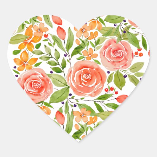 Watercolor Roos Boeket Stickers (Voorkant)