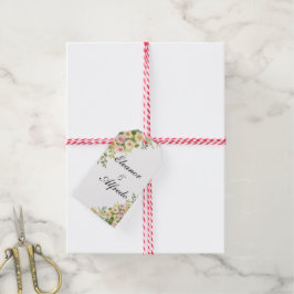 Watercolor Roos Bruiloft Cadeaulabel