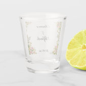 Watercolor Roos Bruiloft Shot Glas (Achterkant)