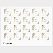 Watercolor Roos Bruiloft Vierkante Sticker (Vel)