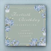 Watercolor Roos ELKE Mijlpaal Bloemige Verjaardag Kaart