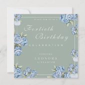 Watercolor Roos ELKE Mijlpaal Bloemige Verjaardag Kaart (Voorkant)