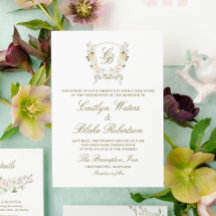 Watercolor Roos Hydrangea Trouwkam Invitatie