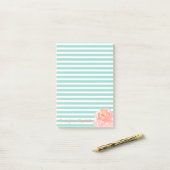 Watercolor Roos op Strepen-Persoonlijk Post-it® Notes (Op bureau)