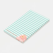 Watercolor Roos op Strepen-Persoonlijk Post-it® Notes (Schuin)
