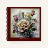 Watercolor Rosa semperflorens Notebook Notitieboek (Voorkant)