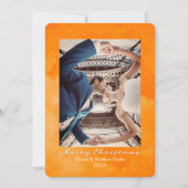 Watercolor Rosbruine Oranje Elegante Kerstkaart Kaart (Voorkant)