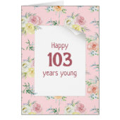 Watercolor Rose 103rd Birthday Card (Voorkant)