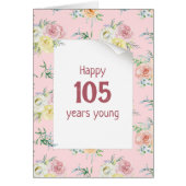 Watercolor Rose 105th Birthday Card (Voorkant)