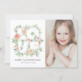 Watercolor Rose and Greenery Photo Valentine's Day (Voorkant)