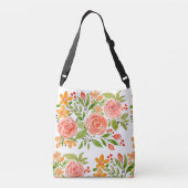 Watercolor Rose Bouquet Bag Crossbody Tas (Achterkant)