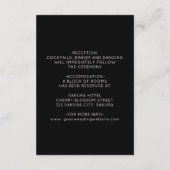 Watercolor Roses Black Floral Details Informatiekaartje (Achterkant)