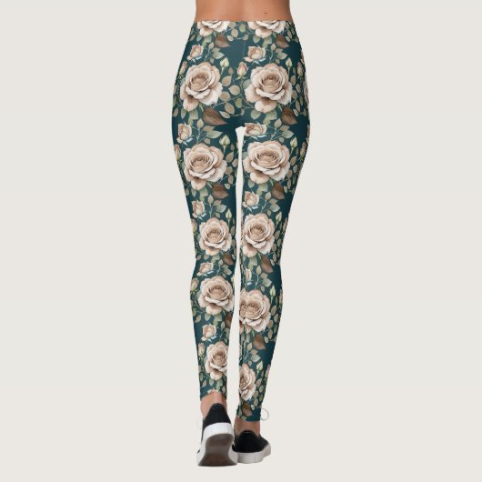 Watercolor Roses In Pale Shades  Leggings (Achterkant)