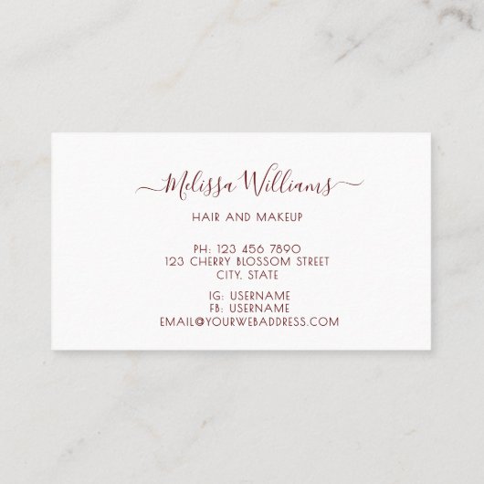 Watercolor Roses Monogram Black Visitekaartje (Achterkant)