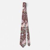 Watercolor roses on burgundy neck tie stropdas (Voorkant)