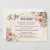 Watercolor Roses Photo After Wedding Kaart (Voorkant)