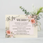 Watercolor Roses Photo After Wedding Kaart (Staand voorkant)