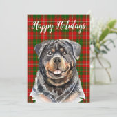 Watercolor Rottweiler-hond op maat Feestdagenkaart (Staand voorkant)
