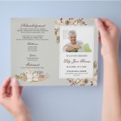 Watercolor-rouwprogramma | In liefdevolle herinner Flyer (Hand)